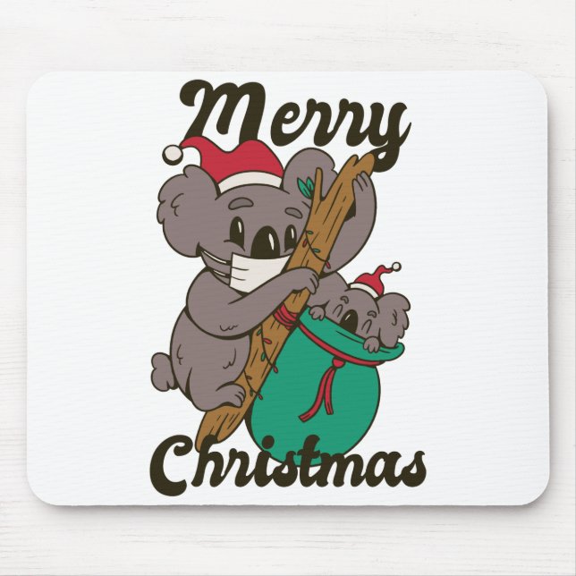 Koala Mum Christmas Design Mouse Pad (Front)