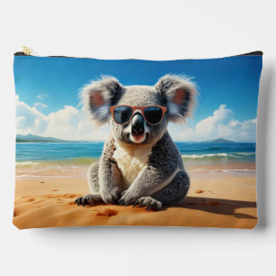 Koala on a sandy beach  accessory pouch