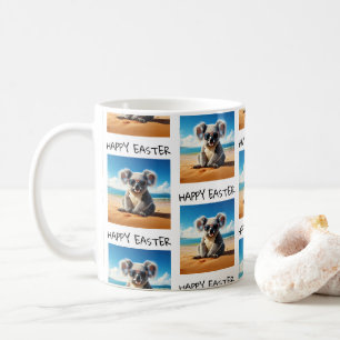 Koala on a sandy beach Happy Easter Coffee Mug