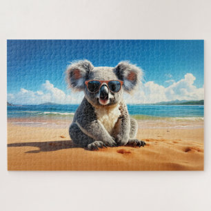 Koala on a sandy beach jigsaw puzzle