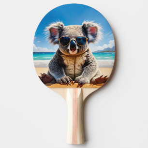 Koala on a sandy beach Merry Christmas Ping Pong Paddle