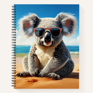 Koala on a sandy beach notebook