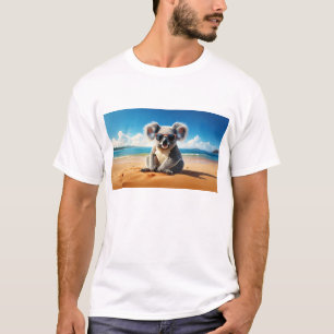 Koala on a sandy beach  T-Shirt