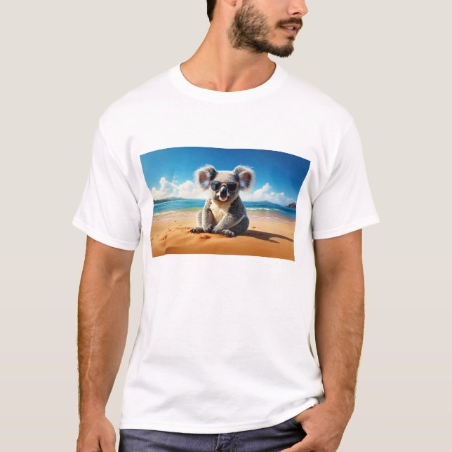 Koala on a sandy beach  T-Shirt (Front)