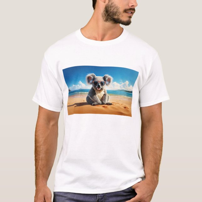 Koala on a sandy beach  T-Shirt (Front)
