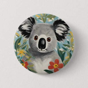 Koala Painting 6 Cm Round Badge