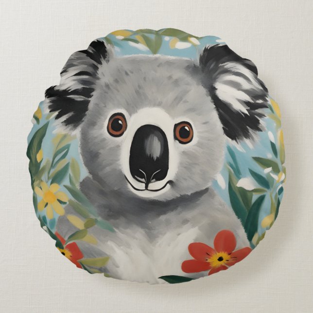 Koala Painting Round Cushion (Front)