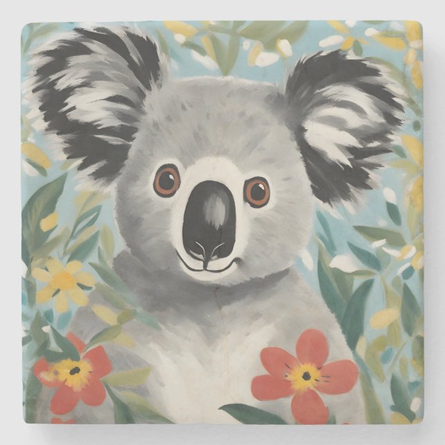 Koala Painting Stone Coaster (Front)