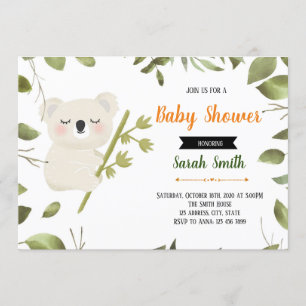 Koala party invitation