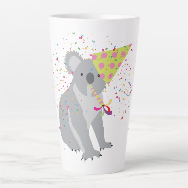 Koala Partying - Animals Having a Party Latte Mug (Front)