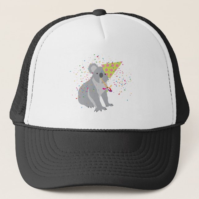 Koala Partying - Animals Having a Party Trucker Hat (Front)