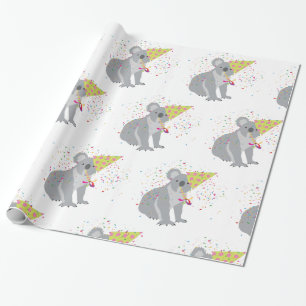 Koala Partying - Animals Having a Party Wrapping Paper