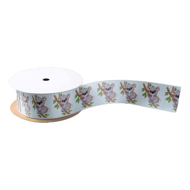 Koala pattern satin ribbon (Spool)