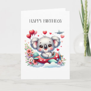 Koala Pilot Birthday Card