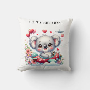 Koala Pilot Birthday Cushion