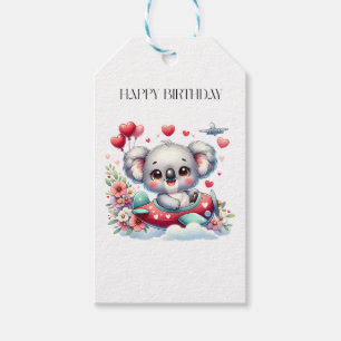 Koala Pilot Birthday Gift Tags