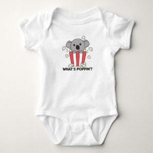 Koala Popcorn Whats Poppin Funny Koalas Baby Bodysuit