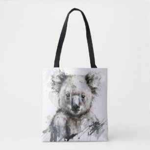 Koala Portrait Animal Painting Wildlife Outdoors  Tote Bag