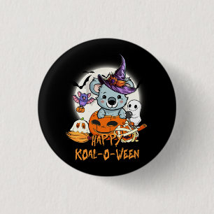 Koala Pumpkin Witch Hat Pumpkin Face Halloween Koa 3 Cm Round Badge