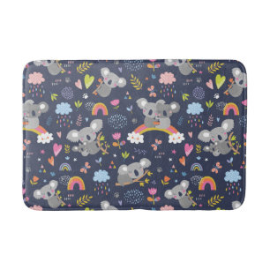 Koala Rainbow Love Pattern Bath Mat