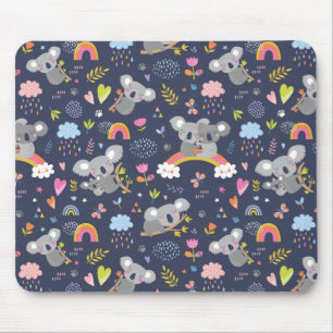 Koala Rainbow Love Pattern Mouse Pad