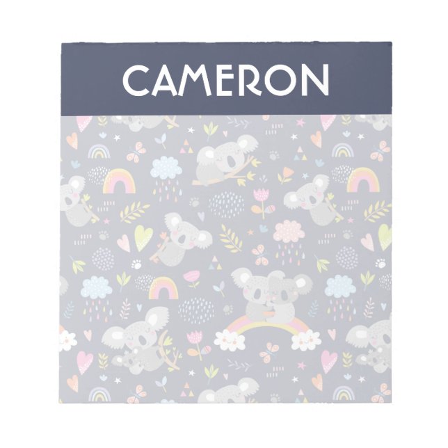 Koala Rainbow Love Pattern Notepad (Front)