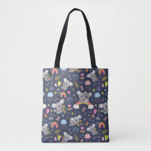 Koala Rainbow Love Pattern Tote Bag
