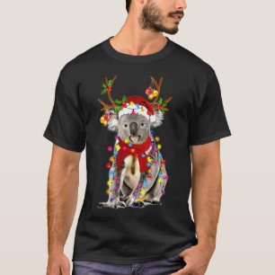 Koala Reindeer Xmas Lights Merry Christmas T-Shirt