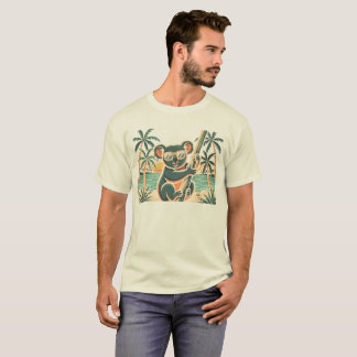 Koala Relaxing on the Beach – Tropical Summer Vibe T-Shirt