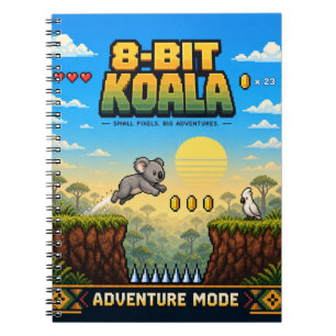 Koala, Retro 8-Bit Pixel Art Notebook