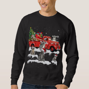 Koala Riding Red Truck Merry Christmas X-mas Ugly Sweatshirt