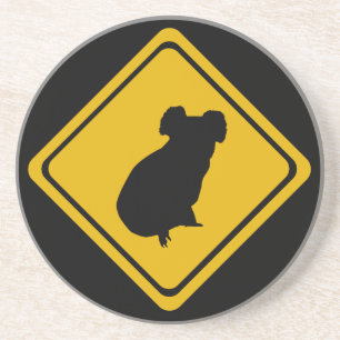 koala road sign coaster