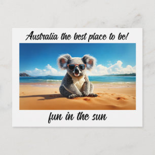 Koala sandy beach Australia the best place to be! Holiday Postcard