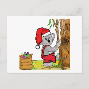 Koala Santa Holiday Postcard