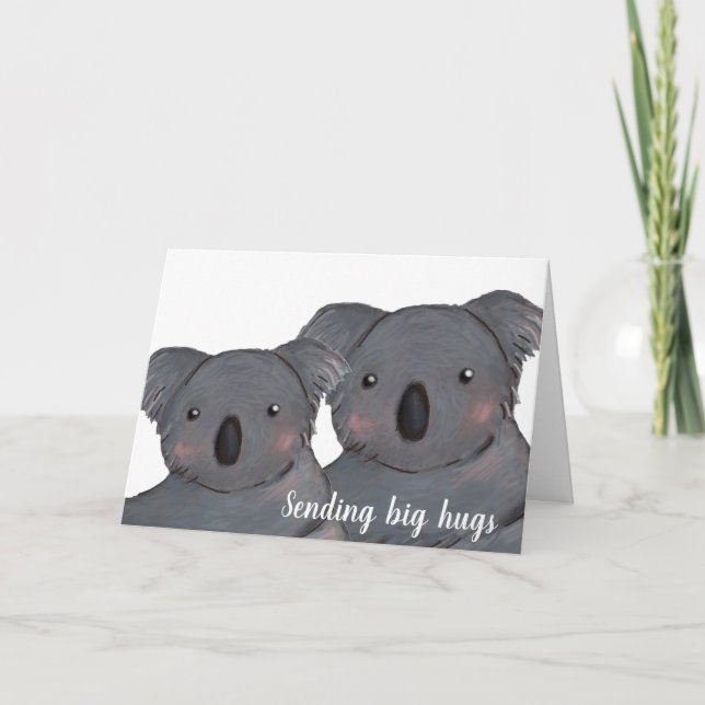 Koala sending big hugs card (Front)