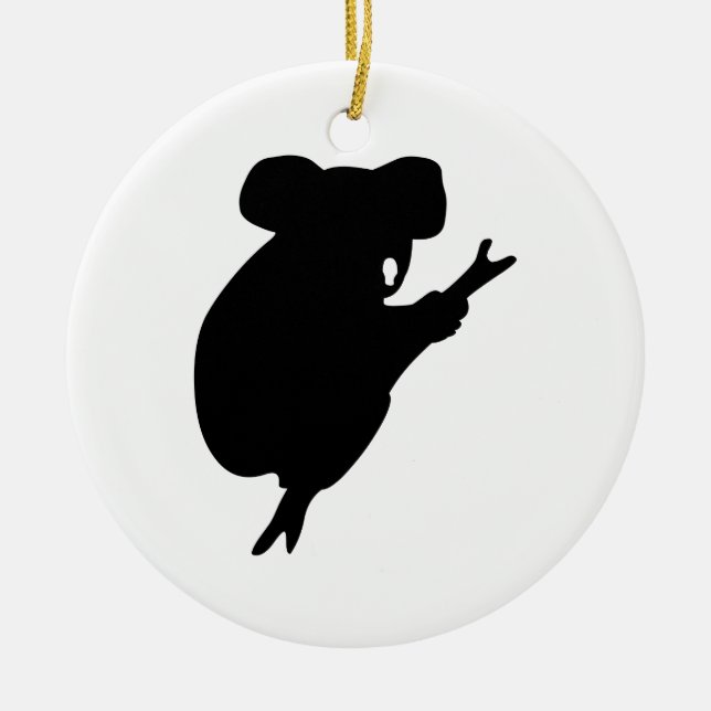 Koala Silhouette Ceramic Tree Decoration (Front)