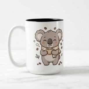 Koala Sipping Two-Tone Coffee Mug