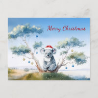 Koala Sitting in a Gum tree Merry Christmas