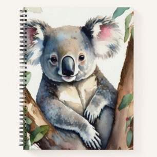 Koala sitting in a gum tree notebook