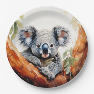 Koala Sitting in a Gum tree Paper Plate