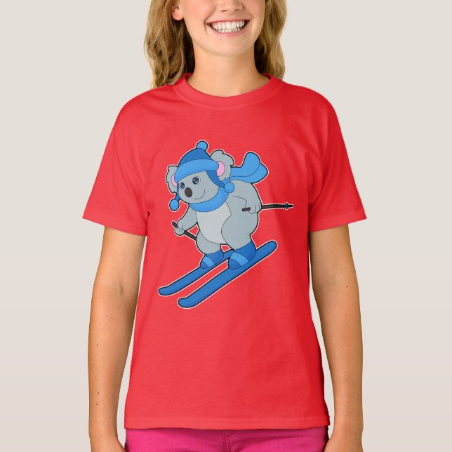 Koala Skier Ski Winter sports T-Shirt (Front)