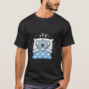 Koala Sleeping In Bed At Night Time T-Shirt