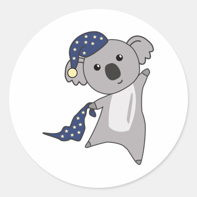 Koala Sleepyhead Koalas Cute Animals Classic Round Sticker (Front)