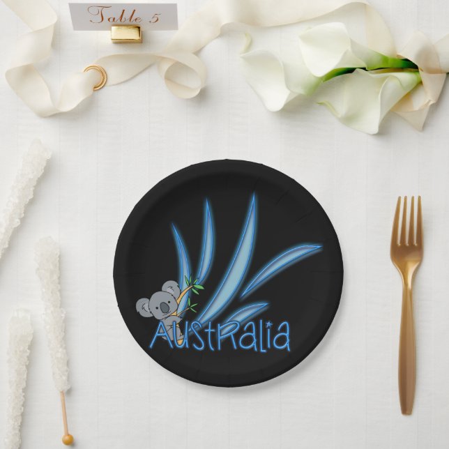Koala Spirit of Australia Paper Plate (Wedding)