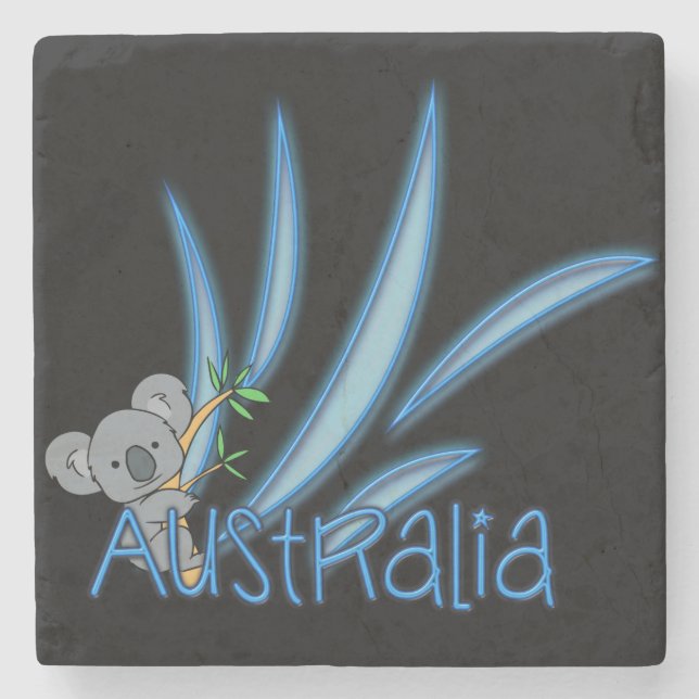 Koala Spirit of Australia Stone Coaster (Front)