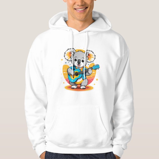 Koala Strumming a Guitar Hoodie (Front)