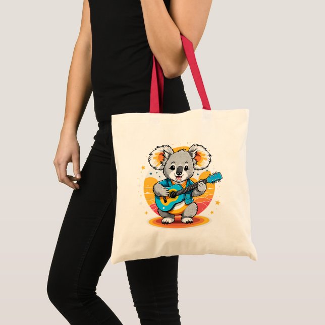 Koala Strumming a Guitar Tote Bag (Front (Product))