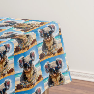 Koala Sunglass Sunny Beach Merry Christmas Tablecloth
