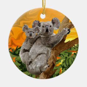Koala Sunset Ceramic Tree Decoration