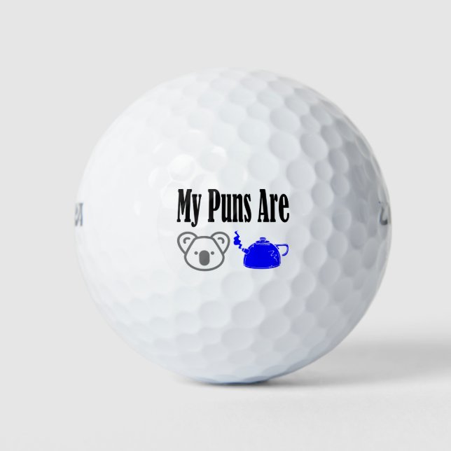 Koala Tea Puns Dad Joke Pun Golf Balls (Front)